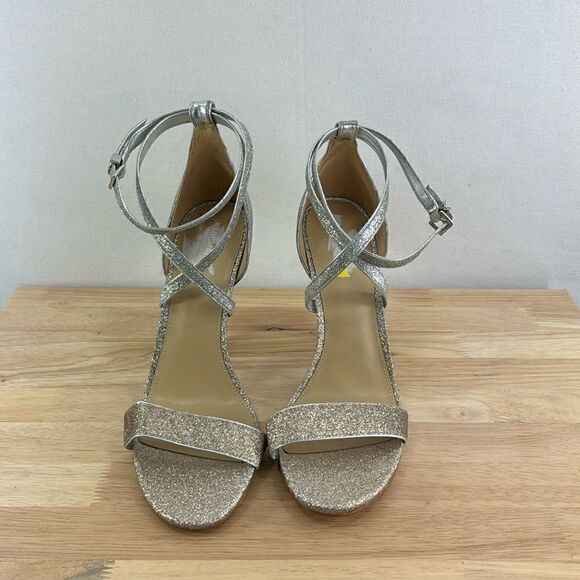 Michael Kors Astrid Stiletto Dress Heels- Two Tone Silver Pale Gold- Size 10M - Picture 1 of 8